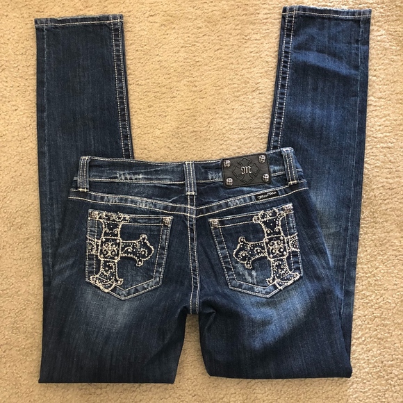 Miss Me Pants - Miss Me Distressed Skinny Jeans Cross Pockets